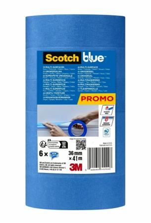 ScotchBlue™ Malerabdeckband „Multi-Surface“, 36 mm x 41 m, 6 Rollen/Packung, 70% PEFC, SGSCH-PEFC-COC-110078