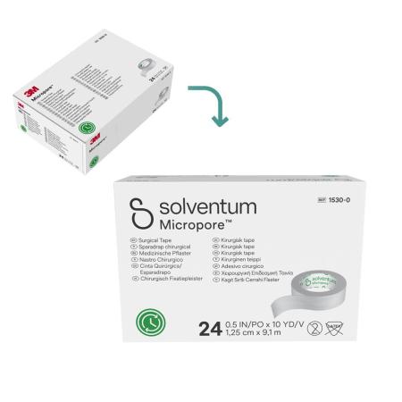 Solventum™ Micropore™ Medizinische pflaster, 1530-1, 2,5 cm x 9,1 m (1 in x 10 yd), 12/CAR