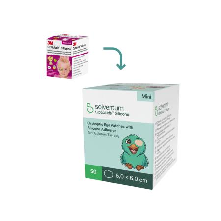 Solventum™ Opticlude™ Augenpflaster mit Silikonkleber zur Okklusionstherapie, 2737 PB 50, Mini, 5 cm x 6 cm, 50/CAR