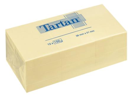 Tartan™ Notes 005138, 51 x 38 mm, gelb, 12 Blöcke à 100 Blatt