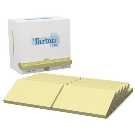 Tartan™ Notes 5138Y, Yellow, 127 mm x 76 mm, 12 Pads/Pack, Cardboard Pack, 100% PEFC, SGSCH-PEFC-COC-110078