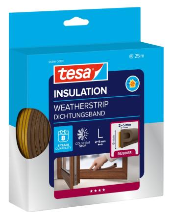 tesamoll® 5391 CLASSIC, P-Profil, 25m x 9mm x 5,5mm, braun