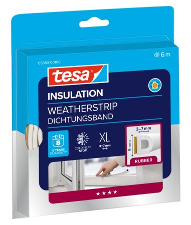 tesamoll® 5393 CLASSIC, P-Profil, 6m x 9mm x 5,5mm, weiss