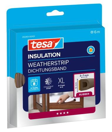 tesamoll® 5393 CLASSIC, P-Profil, 6m x 9mm x 5,5mm, braun