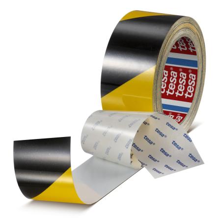 tesa® 60960 kratzfestes PET Bodenmarkierungsband, 20m x 50mm, schwarz-gelb