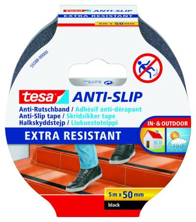 Preview: tesa® Anti Rutschband, 5 m x 50 mm, schwarz