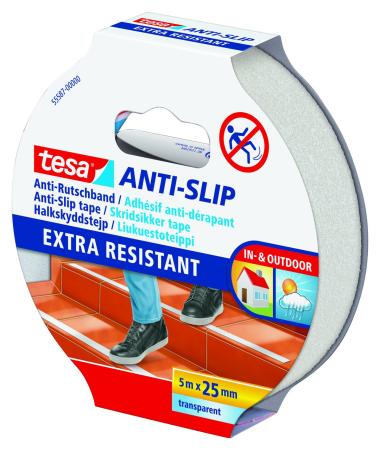 Preview: tesa® Anti Rutschband, 5 m x 25 mm, transparent