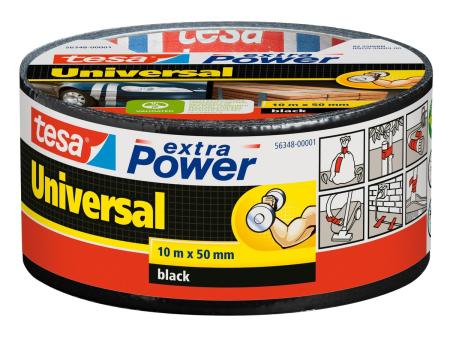 Preview: tesa® Reparaturband extra Power, schwarz, 10m x 50mm