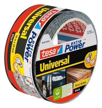 tesa® Reparaturband extra Power, schwarz, 10m x 50mm
