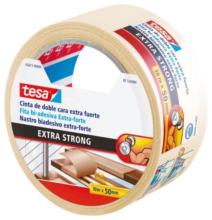 Preview: tesa® 5671 Verlegeband, extra stark klebend, 10m x 50mm, weiss-transluzent