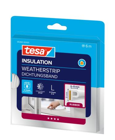 Preview: tesamoll® 5390 CLASSIC, P-Profil, 6m x 9mm x 5,5mm, weiss