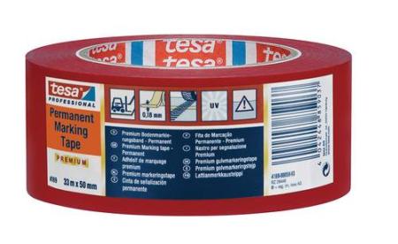 tesa® Professional 4169 Markierungsband, permanent, 33m x 50mm, rot