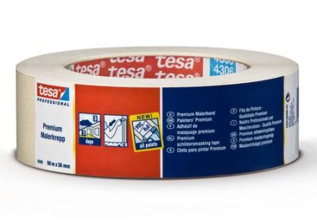 tesa® Professional 4306 Profi PLUS Malerkrepp, 50m x 30mm, hellbeige