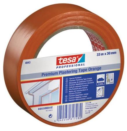 tesa® Professional 4843 Putzband Winterband, glatt, 33m x 75mm, orange