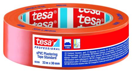 tesa® Professional 60399 Putzband sPVC Standard glatt, 33m x 30mm, orange