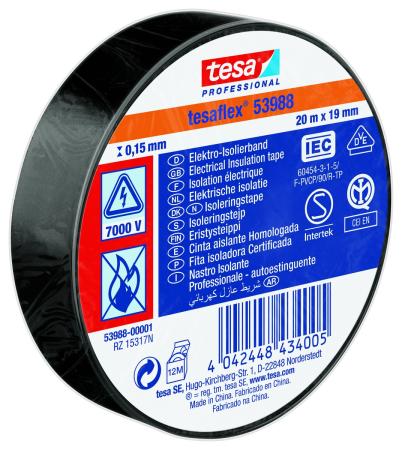 tesaflex® Professional 53988 Isolierband 7000V, 25m x 38mm, schwarz