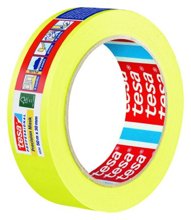 tesa® Professional 4334 Präzisionskrepp® PLUS, 50m x 30mm, gelb