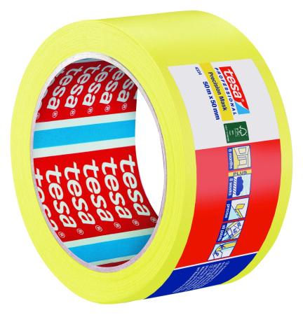 Preview: tesa® Professional 4334 Präzisionskrepp® PLUS, 50m x 50mm, gelb