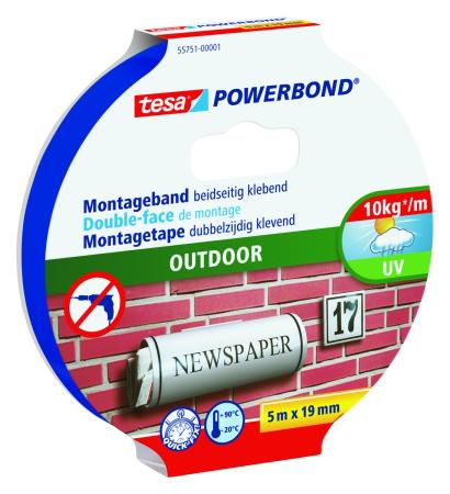 Preview: tesa® 55751 Powerbond OUTDOOR, 5m x 19mm, grau