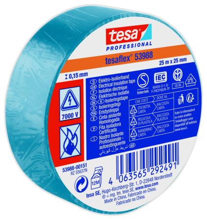 tesaflex® Professional 53988 Isolierband 7000V, 25m x 25mm, blau