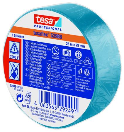 Preview: tesaflex® Professional 53988 Isolierband 7000V, 25m x 25mm, blau