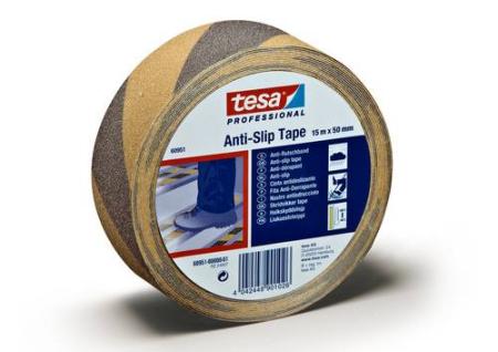 tesa® Professional 60951 Anti-Rutschband schwarz/gelb, 15m x 50mm, schwarz-gelb