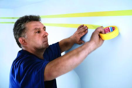 Preview: tesa® Professional 4334 Präzisionskrepp® PLUS, 50m x 30mm, gelb