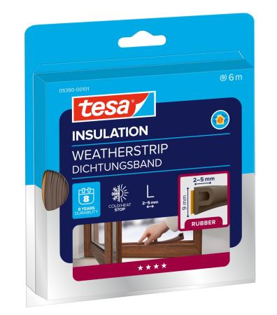 tesamoll® 5390 CLASSIC, P-Profil, 6m x 9mm x 5,5mm, braun