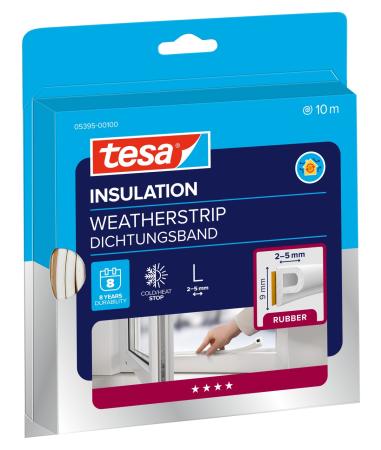 tesamoll® 5395 CLASSIC, P-Profil, 10m x 9mm x 5,5mm, weiß