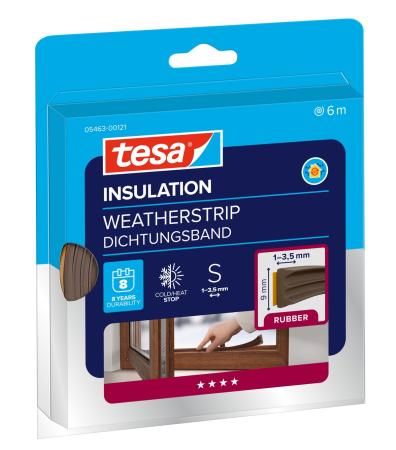 tesamoll® 5463 CLASSIC, E-Profil, 6m x 9mm x 4mm, braun