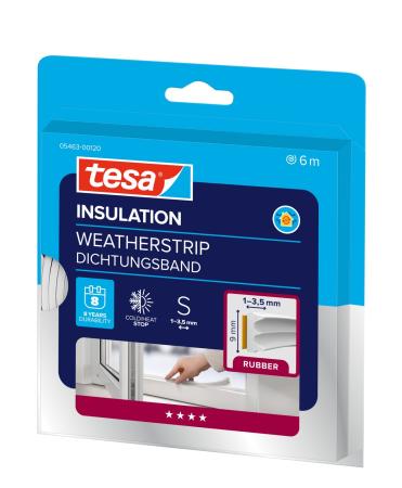 Preview: tesamoll® 5463 CLASSIC, E-Profil, 6m x 9mm x 4mm, weiß