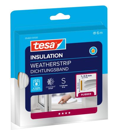 tesamoll® 5463 CLASSIC, E-Profil, 6m x 9mm x 4mm, weiß