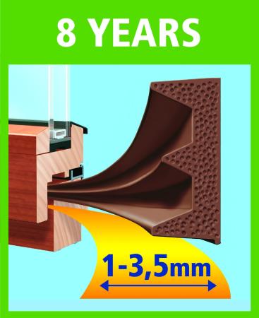 Preview: tesamoll® 5464 CLASSIC, E-Profil, 25m x 9mm x 4mm, braun