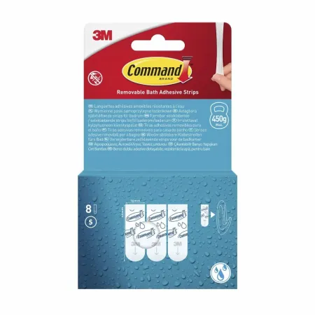 Wiederablösbare Command™ Strips für feuchte Umgebungen 17022B-8-EU, Klein, 8 Strips