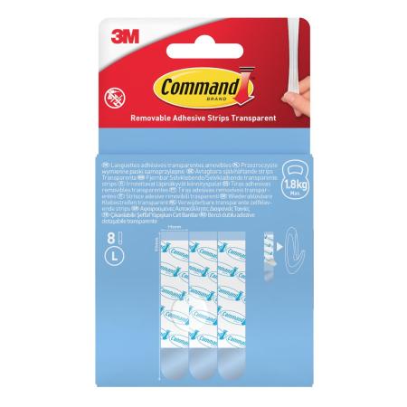 Wiederablösbare Command™ Strips 17023CLR-8-EU, transparent, Groß, 8 Strips