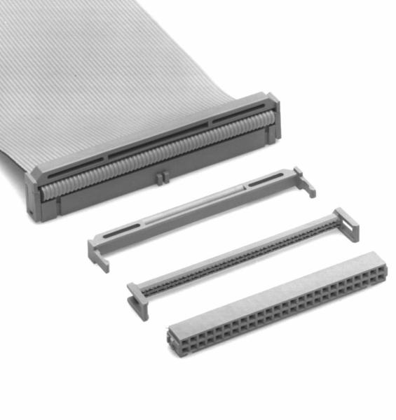 3M™ 89140-0101-HA, Buchsenstecker, vorverrastet, 40-polig, 891 Serie, 2,54 mm, 0,38 µm Au, Grau