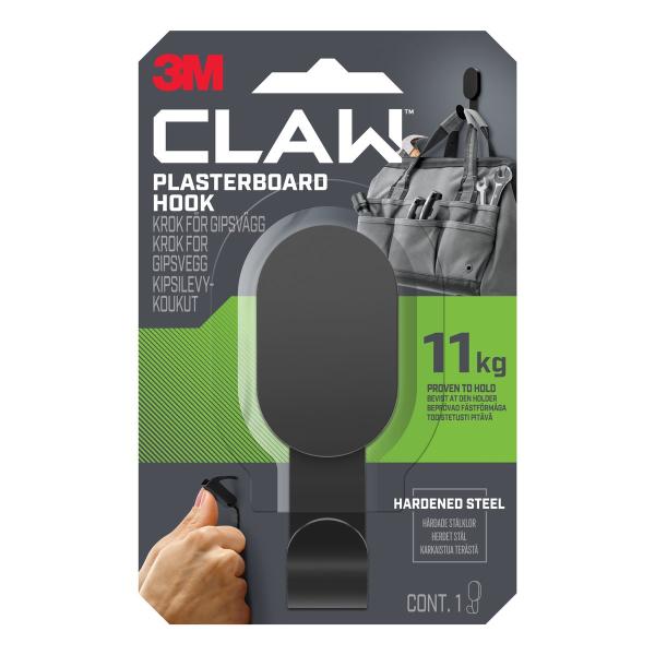 3M CLAW™ Gipskarton-Haken 11 kg, 3DH25BLK-UKN, Schwarz, 1 Haken