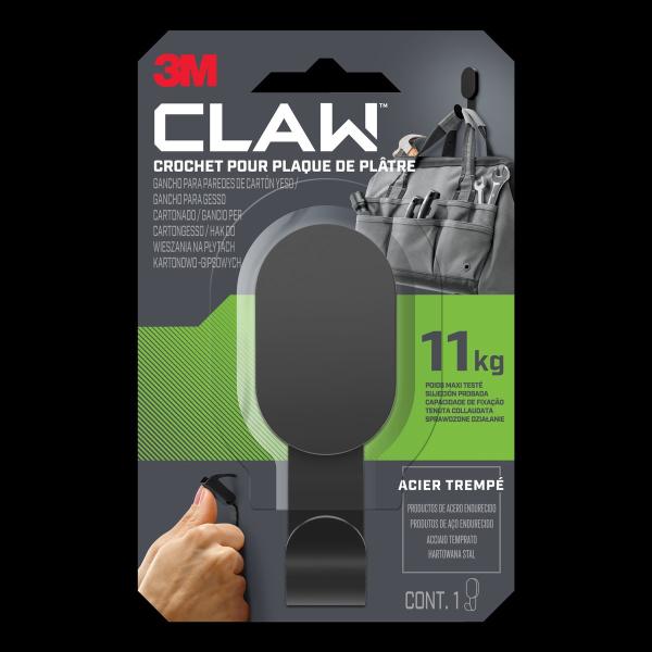 3M CLAW™ Gipskarton-Haken 11 kg, 3DH25BLK-WMR, Schwarz, 1 Haken