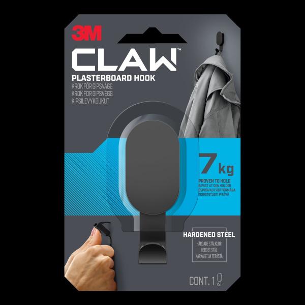 3M CLAW™ Gipskarton-Haken 7 kg, 3DH15BLK-UKN, Schwarz, 1 Haken