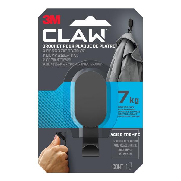 3M CLAW™ Gipskarton-Haken 7 kg, 3DH15BLK-WMR, Schwarz, 1 Haken