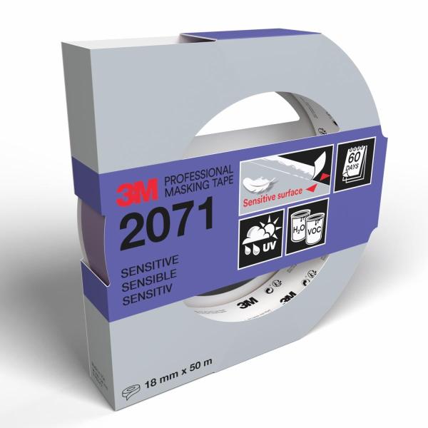3M™ Malerabdeckband 2071, 18 mm x 50 m, 1 Rolle/Packung, 100% PEFC, SGSCH-PEFC-COC-110078