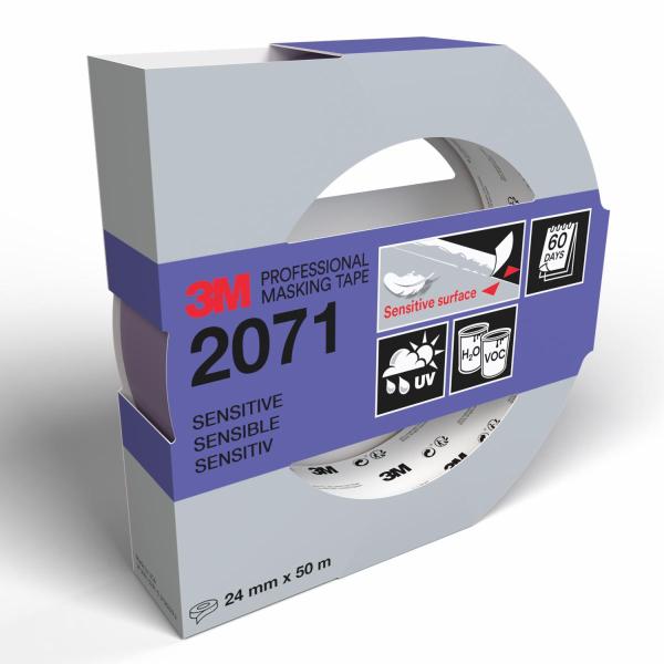 3M™ Malerabdeckband 2071, 24 mm x 50 m, 1 Rolle/Packung, 100% PEFC, SGSCH-PEFC-COC-110078