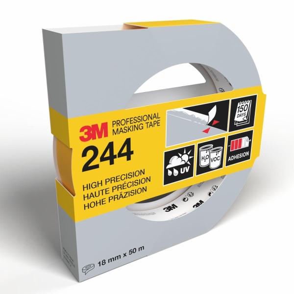 3M™ Malerabdeckband 244, 18 mm x 50 m, 1 Rolle/Packung, 100% PEFC, SGSCH-PEFC-COC-110078