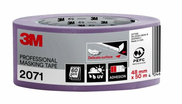 3M™ Malerabdeckband 2071, 48 mm x 50 m, 1 Rolle/Packung - 70% PEFC SGSCH-PEFC-COC-110078