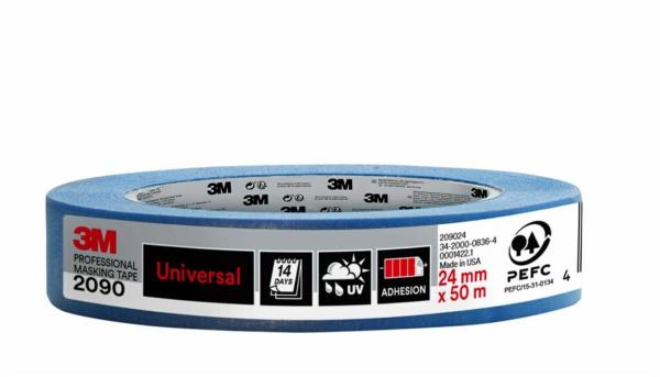 3M™ Malerabdeckband 2090, 24 mm x 50 m, 1 Rolle/Packung - 70% PEFC SGSCH-PEFC-COC-110078