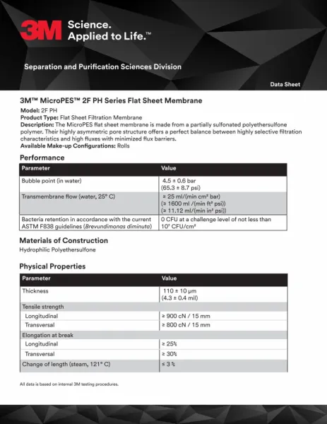 3M™ MicroPES™ Flat Sheet Membranes