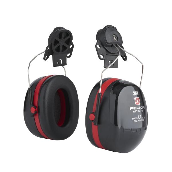 3M™ PELTOR™ Optime™ III Kapselgehörschützer, schwarz/rot, Helmbefestigung, H540P3E-413-SV