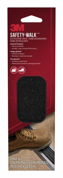3M™ Safety-Walk™ Antirutschbelag 610B-T2X9-6PK, Allzweck, Innen- und Außenbereich, Schwarz, 50,8 mm x 228 mm, 6 Rolle/Packung