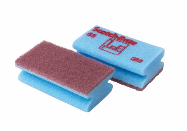 3M™ Scotch-Brite™ Schwamm 55, Blau / Braun, 70 mm x 130 mm, 10 x 10 Stück / Karton