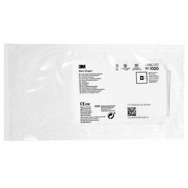 3M™ Steri Drape Lochfolie mit Klebezone, 1020, 40 cm x 40 cm, 10 Stück / Packung